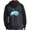 Raglan Colorblock Full Zip Hooded Fleece Jacket Thumbnail